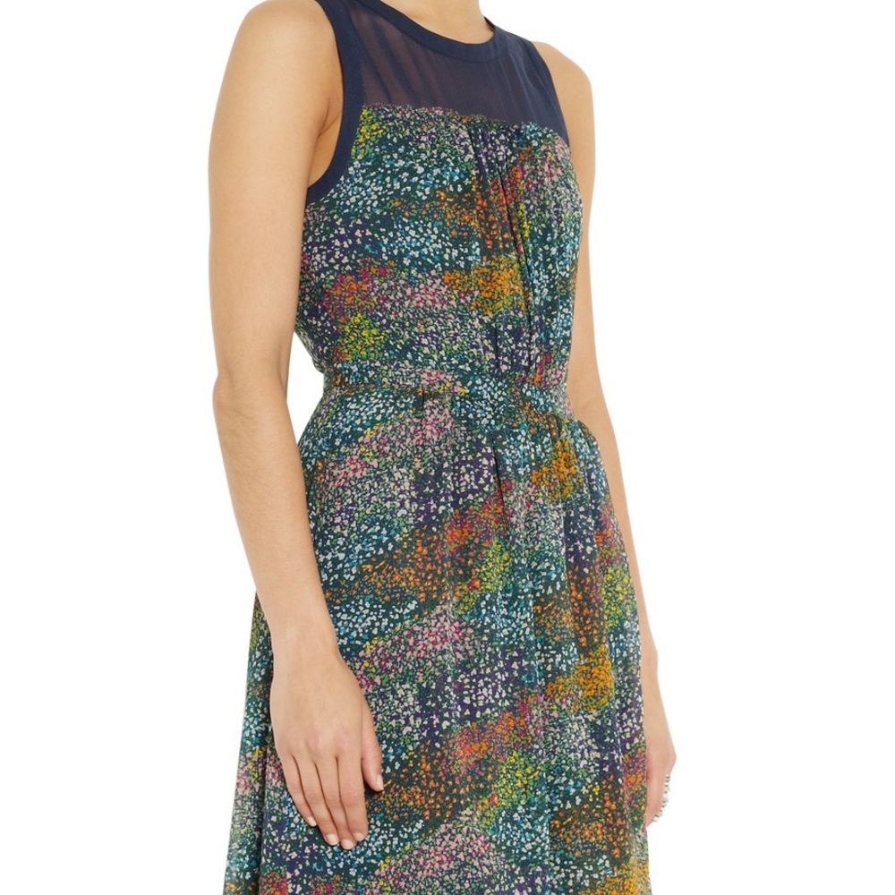 Band of Outsiders Flower Print Silk-chiffon Dress
